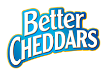 Better Cheddars logo, cheese snack crackers