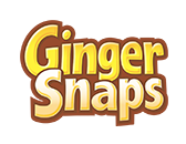 Ginger Snaps logo, spiced cookie snacks